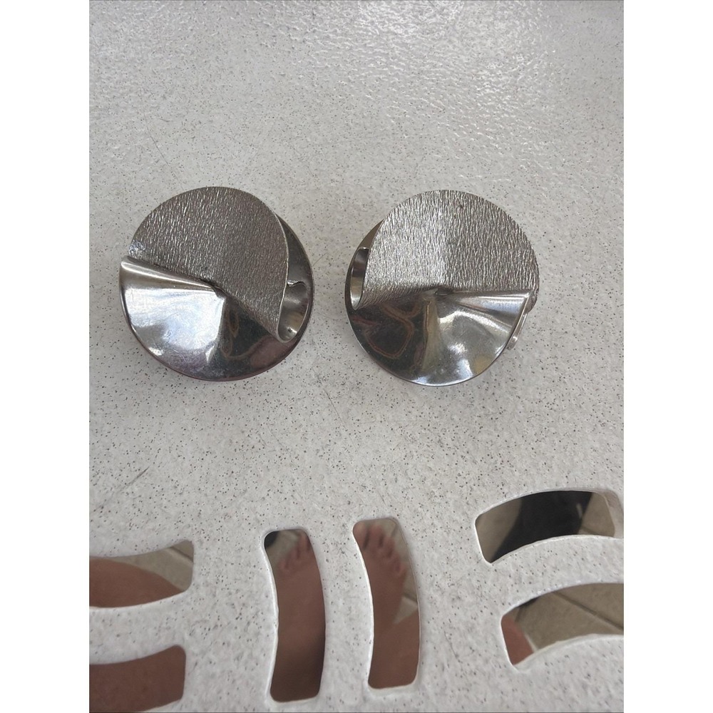 Vintage Silver Tone Clip On Earrings